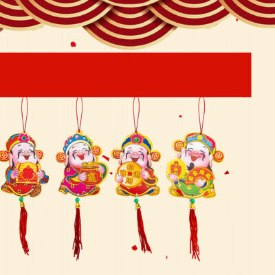 Thẻ giấy treo tết - ông thần tài